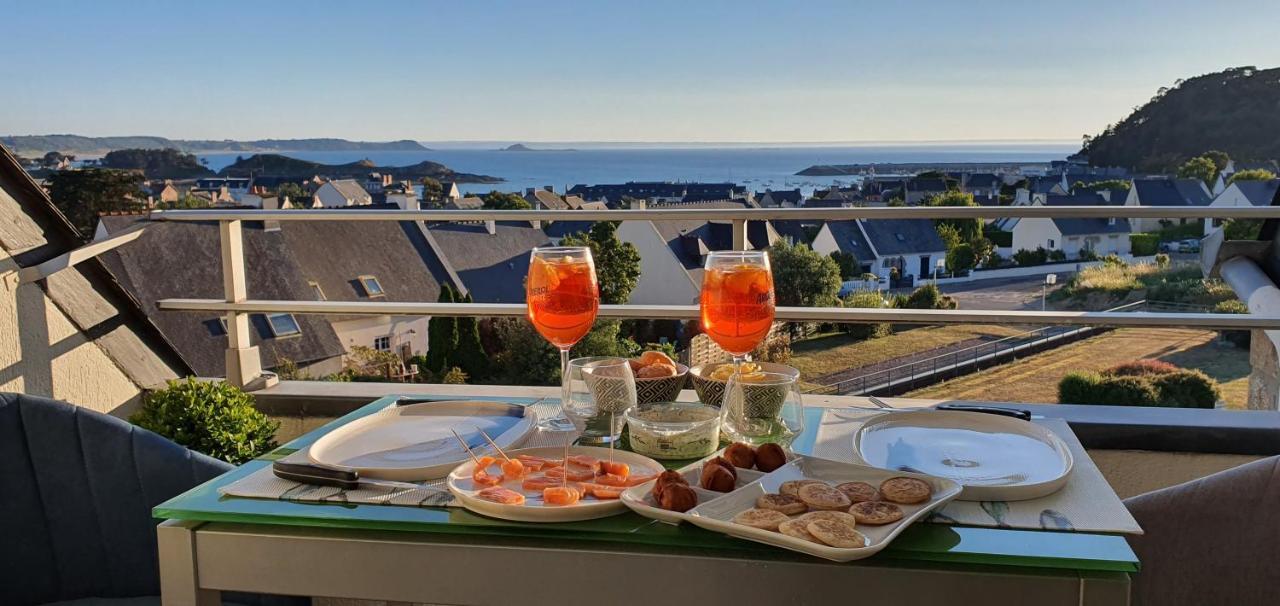 Appartement Bretagne Vue Mer Exceptionnelle Sur Les Hauts D'Erquy Au Calme ! Et Au Pied Du Gr34 Exterior photo
