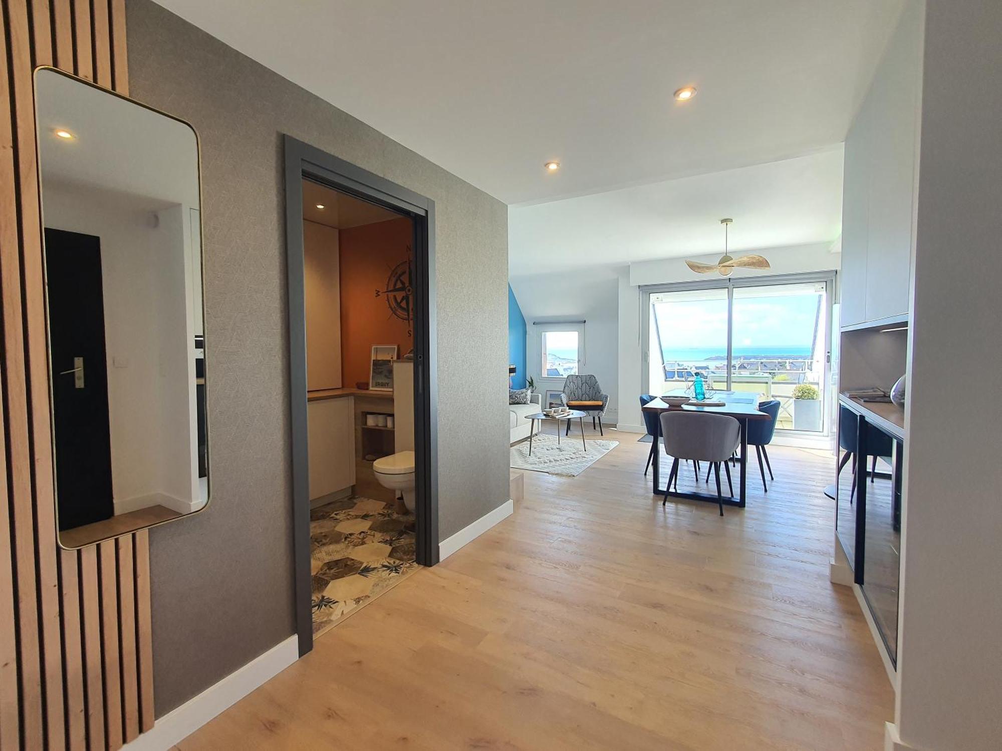 Appartement Bretagne Vue Mer Exceptionnelle Sur Les Hauts D'Erquy Au Calme ! Et Au Pied Du Gr34 Exterior photo